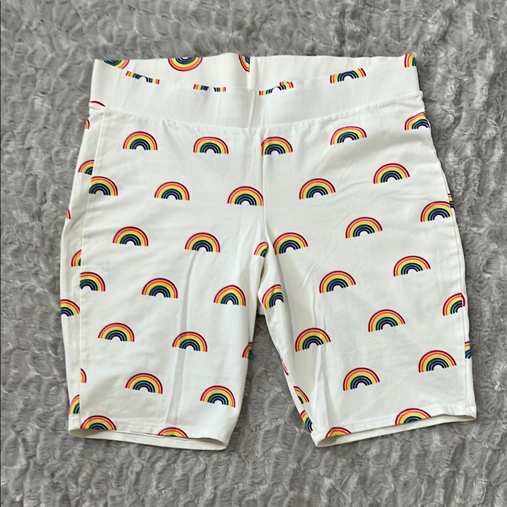 Torrid White Bike Shorts with Stretchy Fit